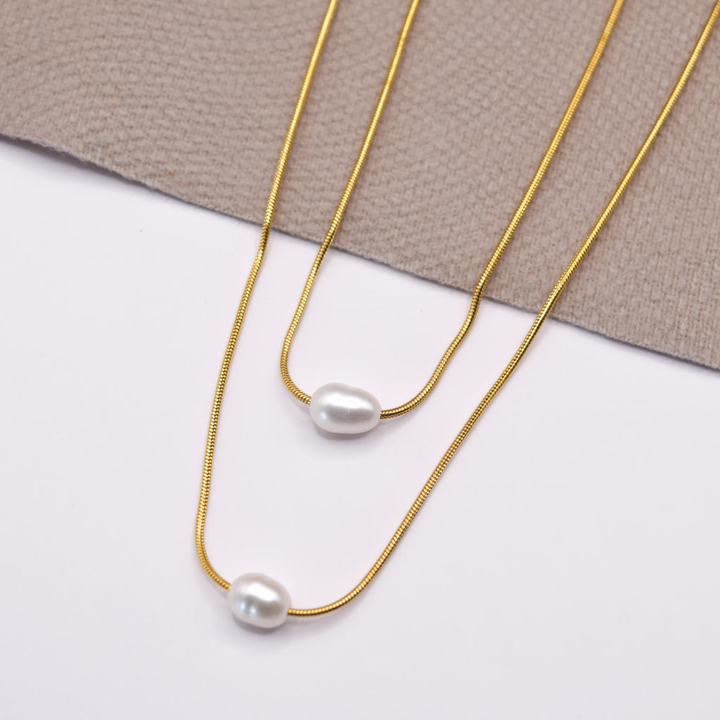 LAYERED PEARL NECKLACE