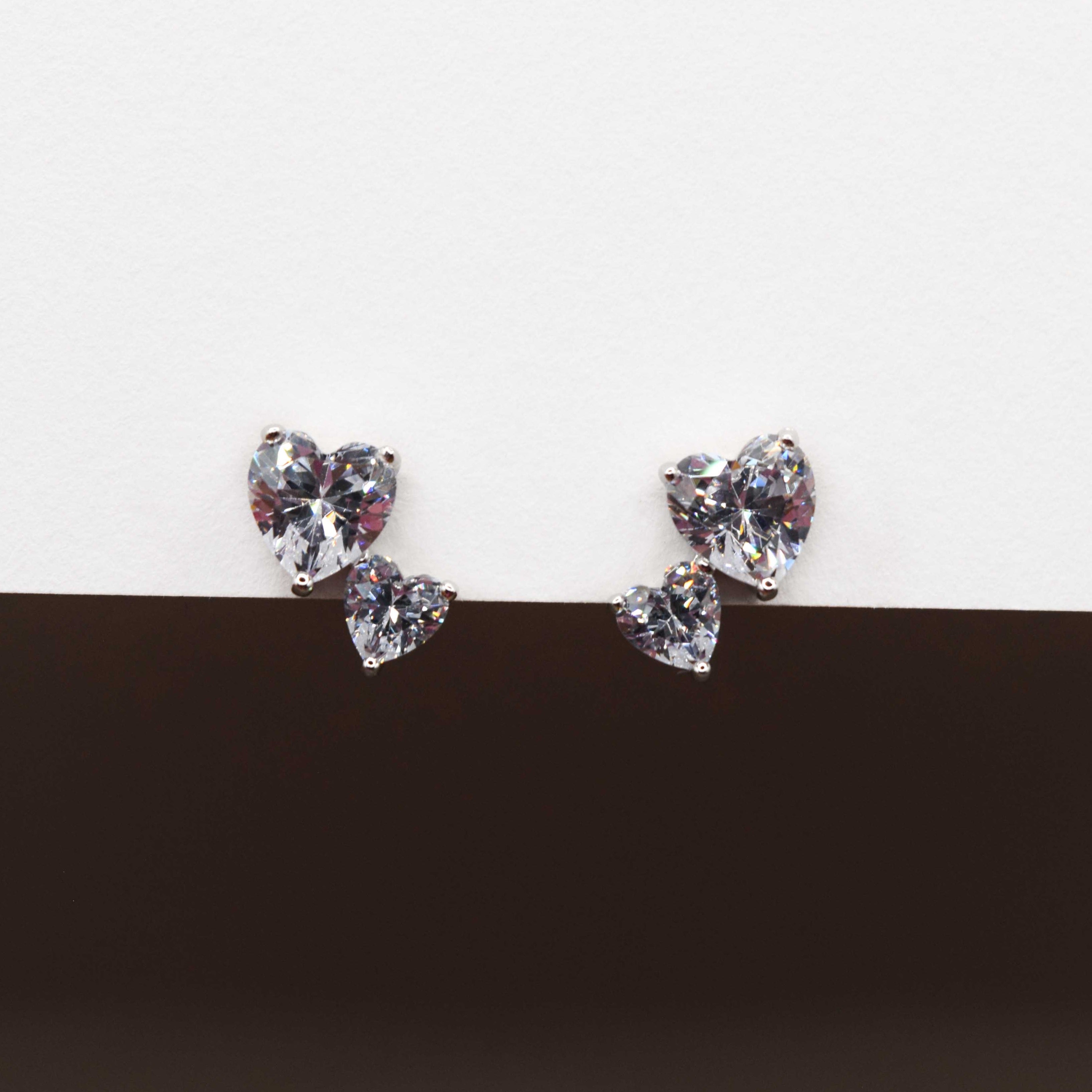 DUO HEART STUDS