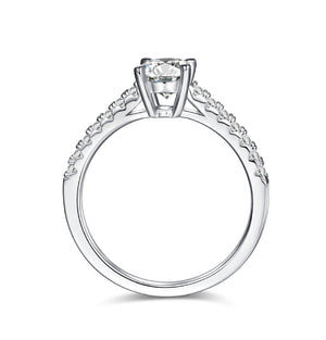 BAGUE MOISSANITE OVALE PAVE 1CT