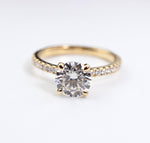 BAGUE MOISSANITE ROND PAVE 1 CT